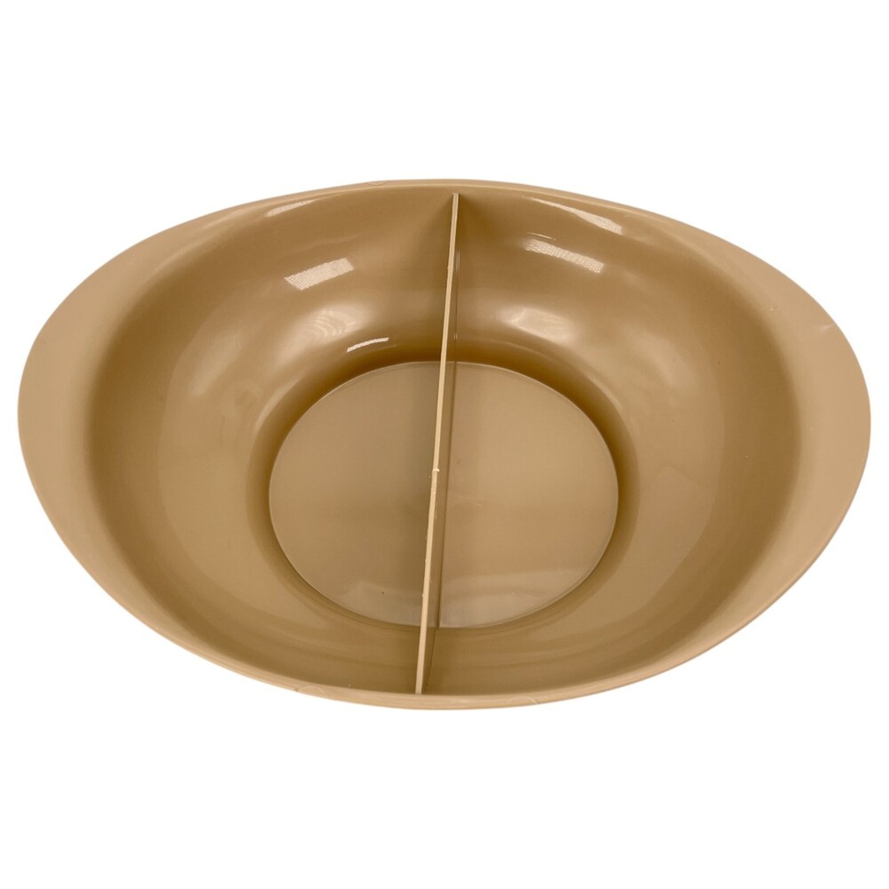 Eagle Microwave Divided Vegetable Cooking and Serving Dish Beige USA Vintage